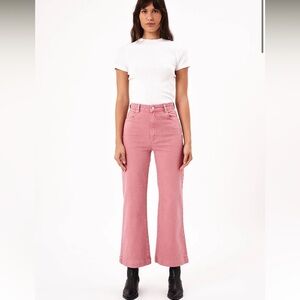 ROLLA'S Pink Flare Wide Leg Jeans Size 28